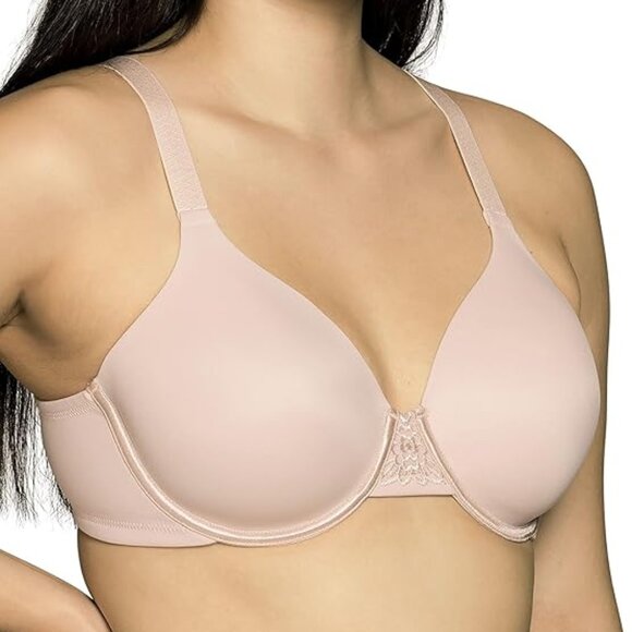 Vanity Fair 38DD Stiff Padded Beauty Back Smoothing Minimizer Bra Pale Pink - Picture 2 of 8